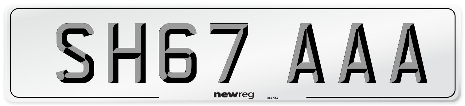 SH67 AAA Number Plate from New Reg